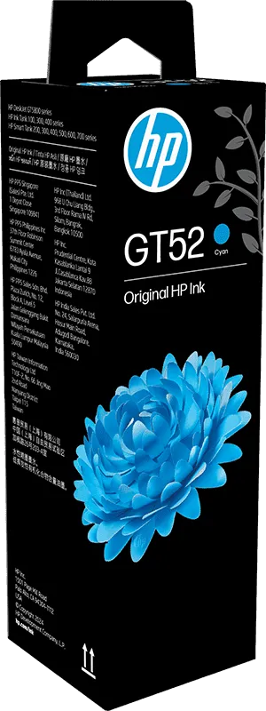 HP GT52 Cyan Genuine Inkjet Ink Bottle view 4